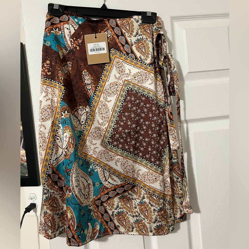 Dressblank • Wrap Skirt with Paisley Print